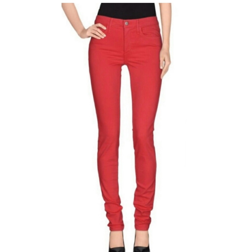 Joe’s Jeans Red Low Rise Slim Straight Full Length Leg Joes Jeans 26